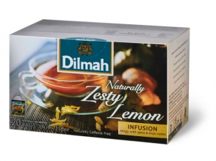 herbata owocowo - zioowa, napar Dilmah Naturally Zesty Lemon, mieszanka smakw, kopertowana, 25 kopert
