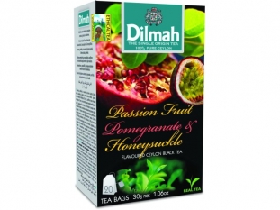 herbata czarna Dilmah Passion Fruit and Pomegranate and Honeysuckle ( marakuia, granat i wiciokrzew), 20 torebek