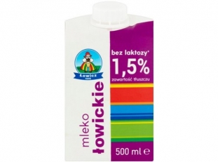 mleko bez laktozy 1,5% 500 ml owicz UHT 12 szt./zgrz.