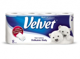 papier toaletowy Velvet Delikatnie Biay, 3-warstwowy 56 szt./worek