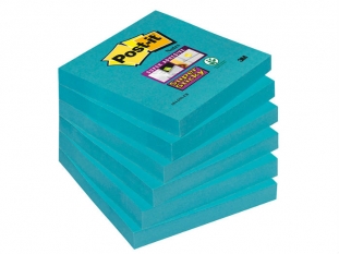 karteczki samoprzylepne 3M Post-it 654-6SS-EB 76x76 mm, Super Sticky, 90 kartek, elektryczny bkit