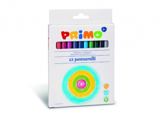 flamastry szkolne Primo CMP Morocolor dugo 15 cm, grubo kocwki 2 mm, 12 kolorw w pudeku kartonowym