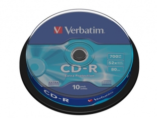 pyty CD-R Verbatim 700MB 52x cake 10 szt.