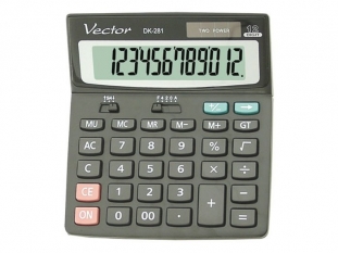kalkulator biurowy Vector DK-281 BLK, 12 miejscowy wywietlacz