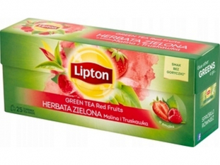 herbata zielona Lipton z malin i truskawk 25 torebek