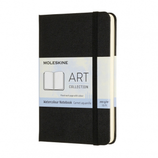 notes, notatnik 9x14 cm, papier akwarelowy gadki, twarda oprawa, czarny, 60 stron, Moleskine Art Watercolour