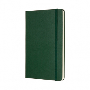 notes, notatnik 13x21 cm w kropki, twarda oprawa, zielony, 240 stron, Moleskine Classic