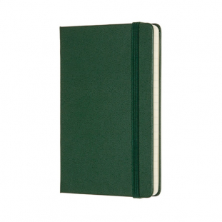 notes, notatnik 9x14 cm w linie, twarda oprawa, zielony, 192 strony, Moleskine Classic