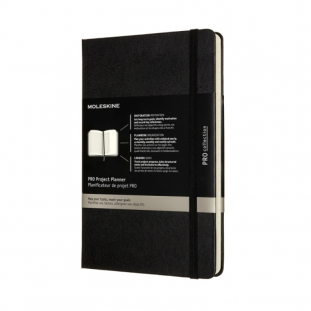notes, notatnik 13x21 cm, twarda oprawa, czarny, 288 strony, Moleskine Pro Project Planner