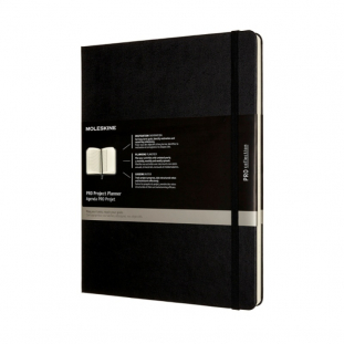 notes, notatnik 19x25 cm, twarda oprawa, czarny, 288 strony, Moleskine Pro Project Planner