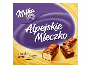 czekoladki bombonierka Alpejskie mleczko Milka o smaku waniliowym 330g