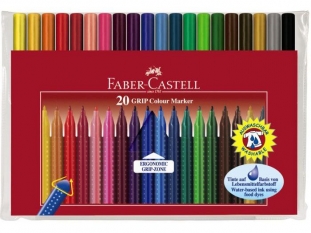 flamastry szkolne Faber Castell Grip 20 kolorw w etui, 155320