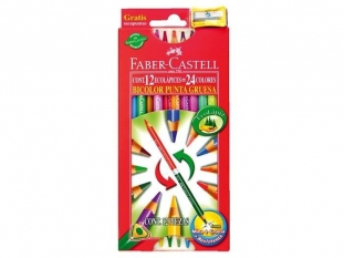 kredki Faber Castell Eco dwustronne 12 kolorów z temperówką