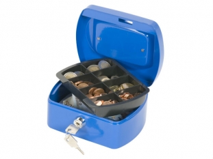 kasetka na pienidze maa Q-Connect 155x75x120 mm, niebieska 
