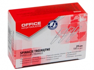 spinacze 25 mm, mae trjktne Office Products srebrne 100 szt./op.