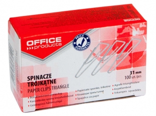 spinacze 31 mm, mae trjktne Office Products srebrne 100 szt./op.