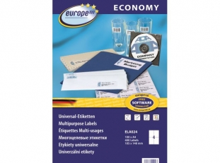 etykiety samoprzylepne uniwersalne biae Economy Europe100 by Avery Zweckform ELA024 papierowe 105x148 mm, ark. A4, 100 ark./op.